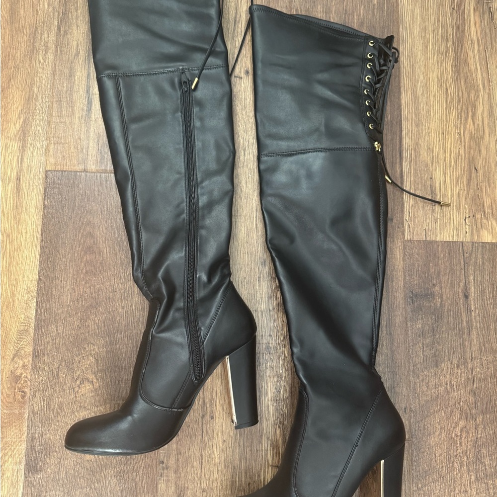 Betsey Johnson Black Over the Knee Boots